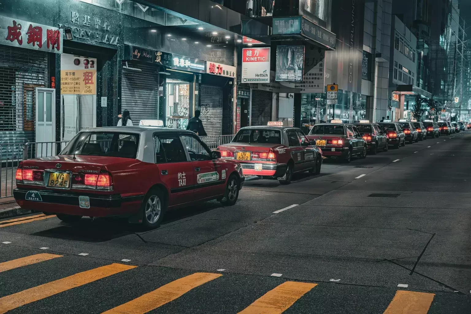 Taxi rank at Hong Kong Airport