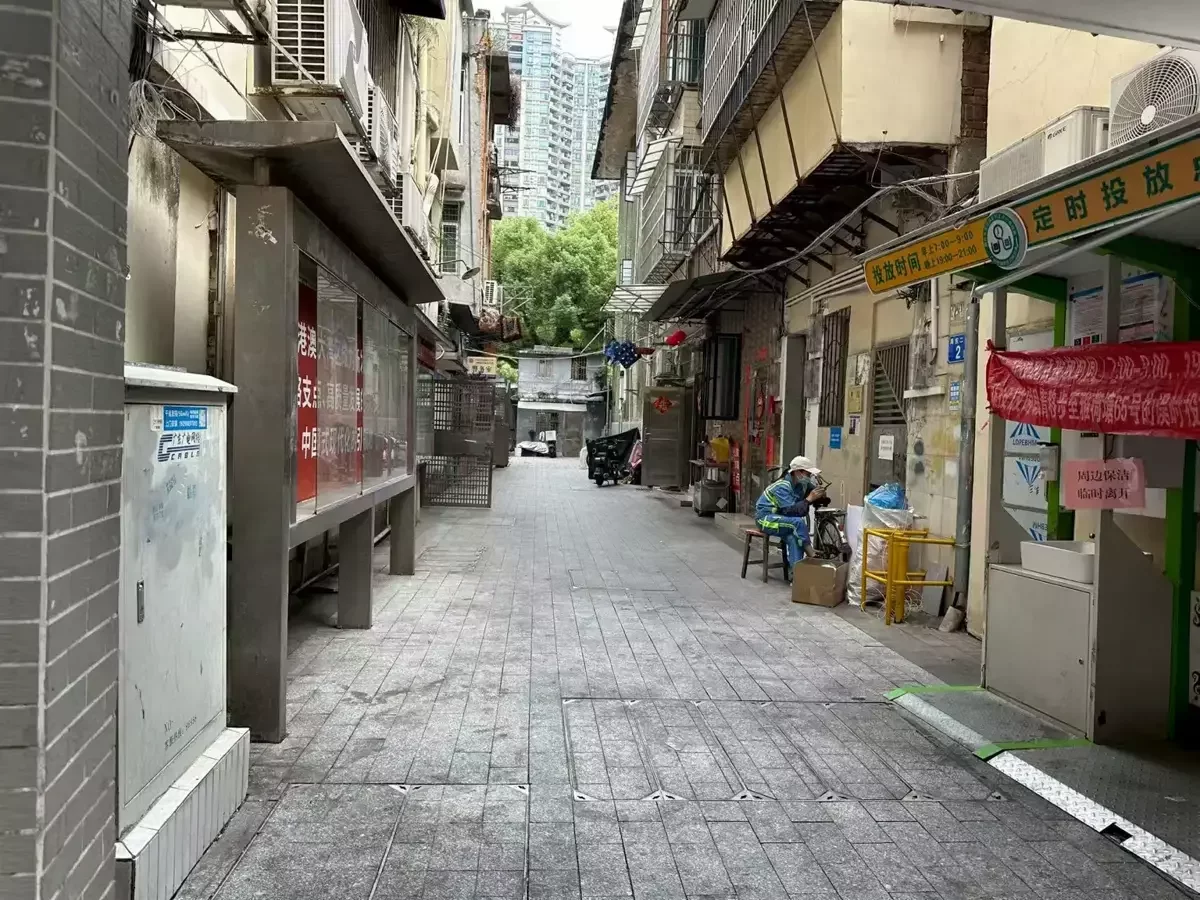 Atmospheric old alley in Liwan District, Guangzhou near Ming Kee Restaurant